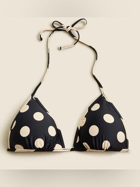 J. Crew NWT Size 3X - String bikini top in reversible dot-stripe print